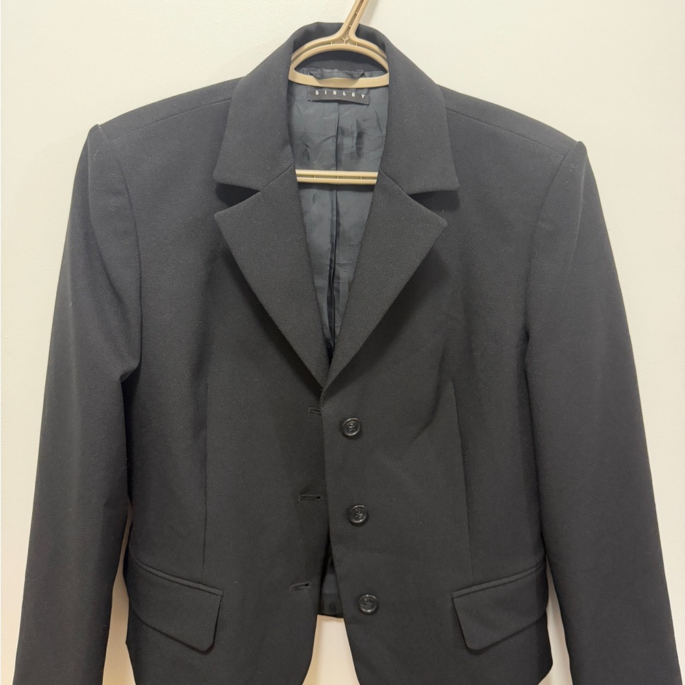 Sisley  Womens Size46  Black Blazer Long Sleeves Front Buttons Jacket